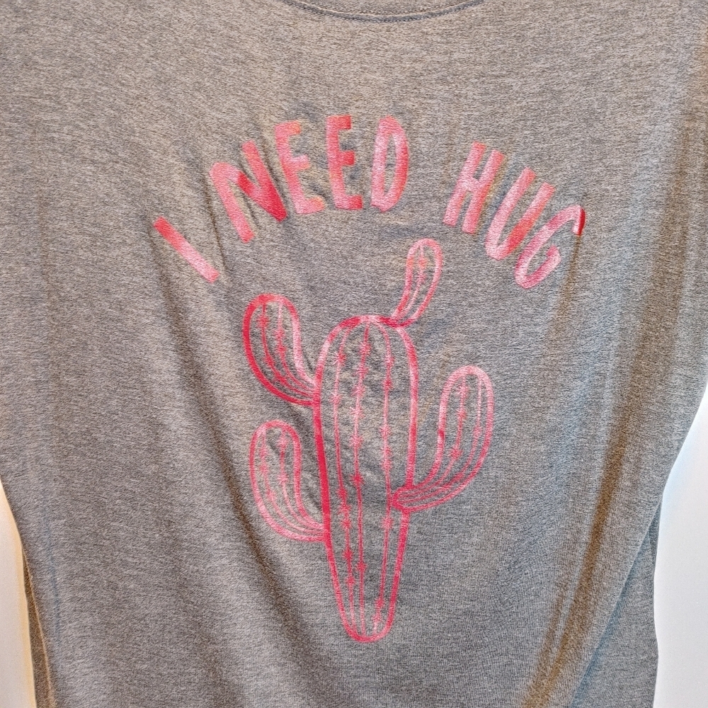 NWT I Need A Hug Cactus Graphic Tee Large Western Boho Soft Tee - Picture 6 of 8